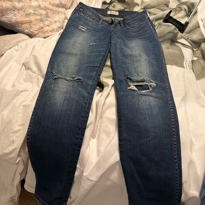 Madewell Skinny Jeans in Mid Blue with Light Distressing